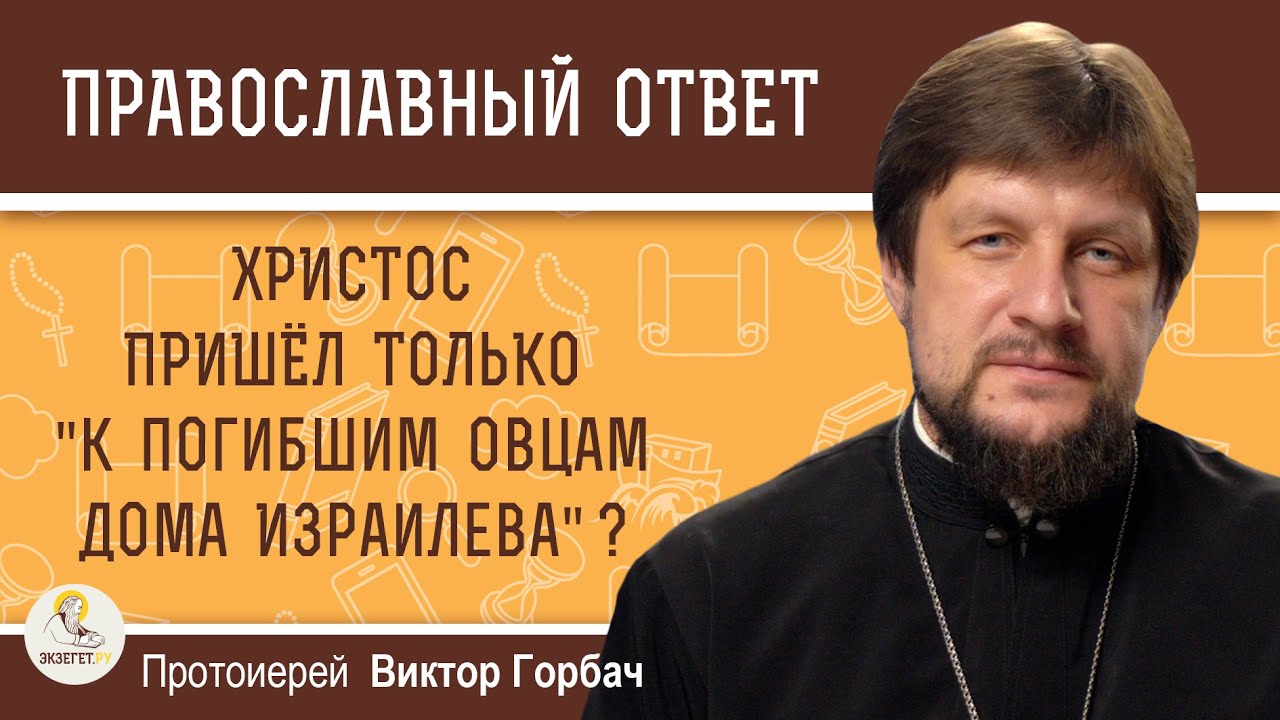 Христос пришел только к погибшим овцам дома Израилева   Протоиерей Виктор Горбач