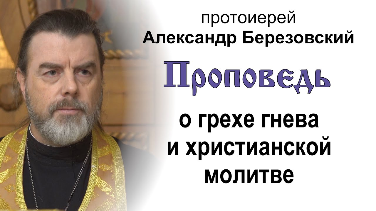 Проповедь о грехе гнева и христианской молитве 20241108 Протоиерей Александр Березовский