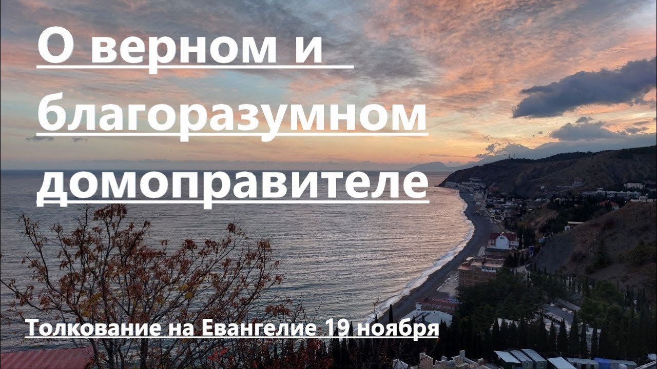 Токование на Евангелие  19 ноября О ВЕРНОМ И БЛАГОРАЗУМНОМ ДОМОПРАВИТЕЛЕ Священник Никита Полтава